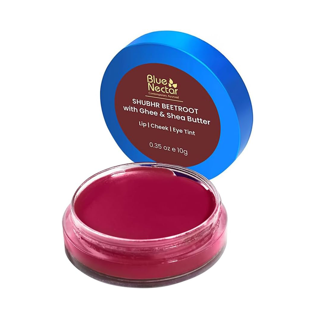 Blue Nectar Lip Tint Balm Deep Wine Natural Beetroot Organic Ghee Shea Butter 10g