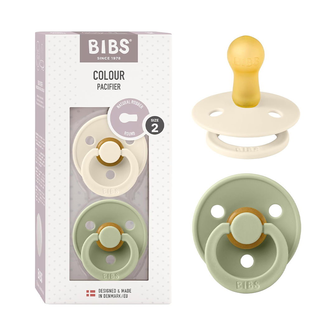 BIBS Natural Rubber Baby Pacifiers BPA-Free, Set of 2