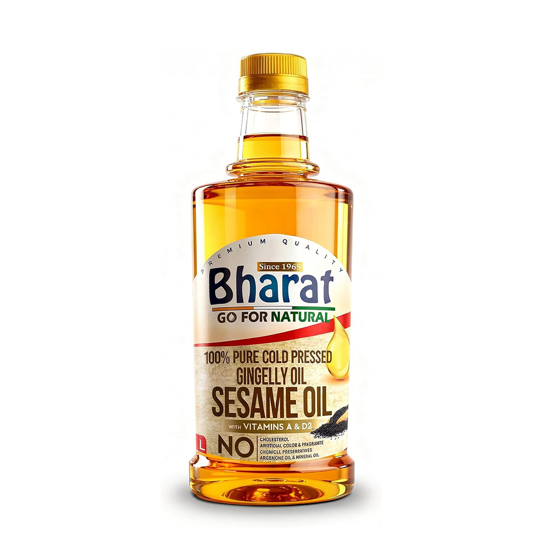 Bharat Cold Pressed Sesame Oil ƒ?? 100% Pure Wood Pressed Gingelly Oil 1L
