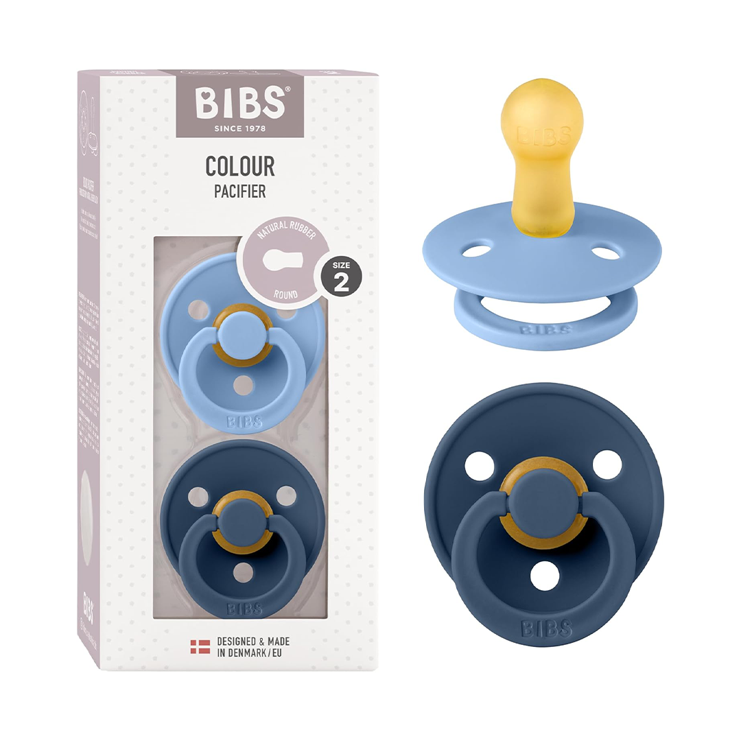 BIBS Colour Baby Pacifier 2-Pack ƒ?? BPA-Free Dummy Soother, Blue