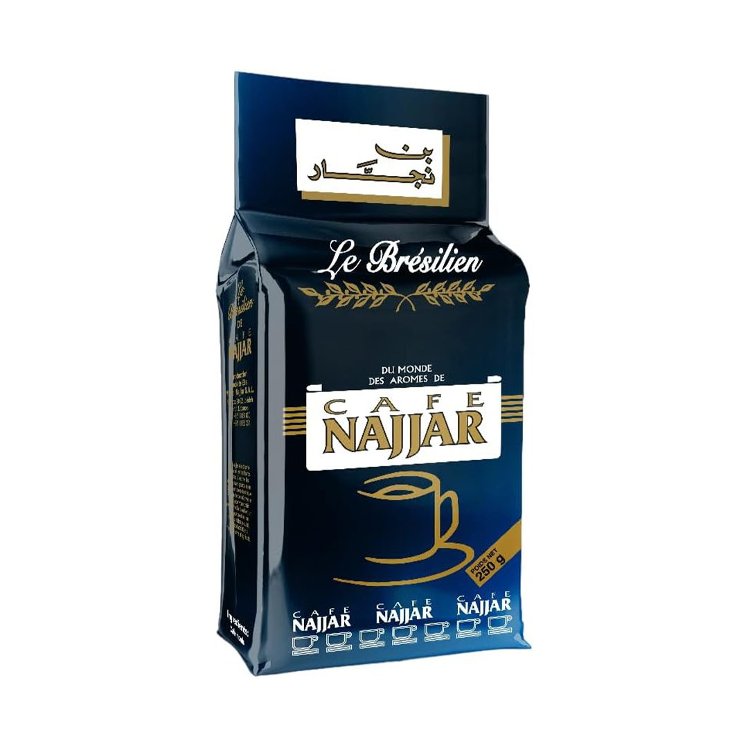 Cafe Najjar Le Bresilien Plain Turkish Ground Coffee 250g Classic Brazilian Style Coffee