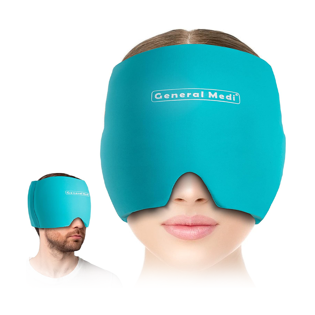 General Medi Cooling Gel Eye & Head Wrap Reusable Migraine Ice Cap