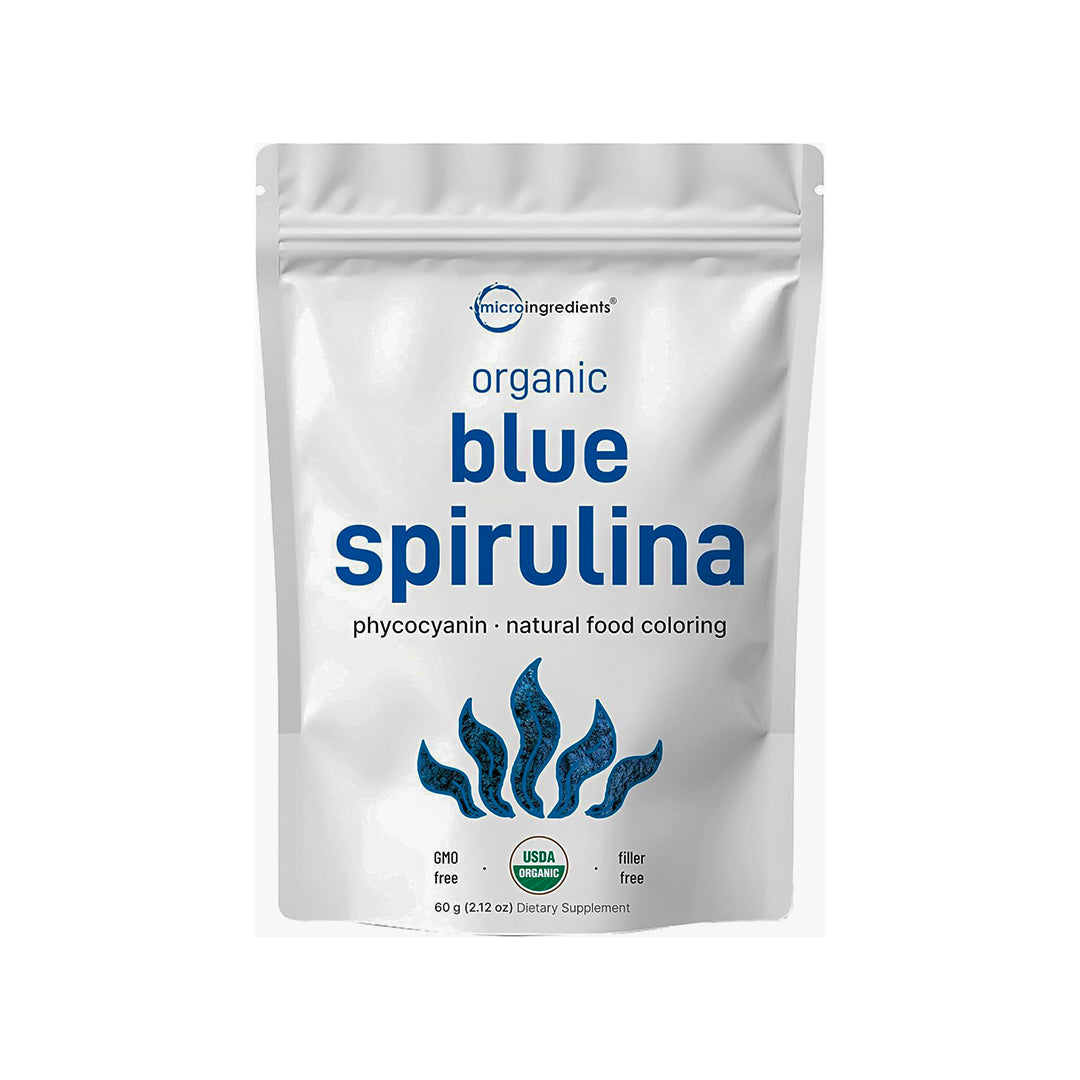 Organic Blue Spirulina Powder (Phycocyanin Extract), 50 Servings - No Fishy Smell, 100% Vegan Protein from Blue-Green Algae, Natural Luminous Food Coloring...