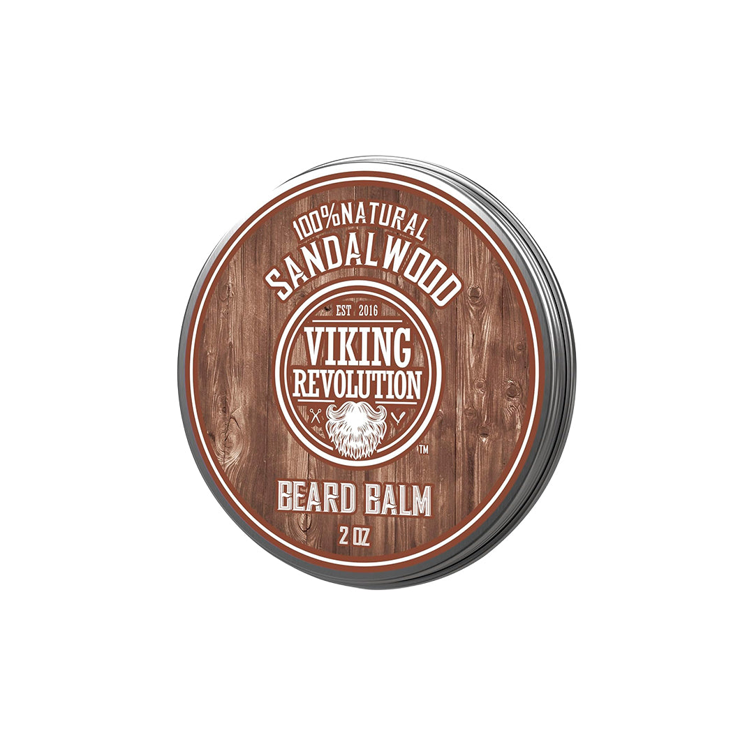 Viking Revolution Beard Balm with Sandalwood Scent and Argan & Jojoba Oils- Styles, Strengthens & Softens Beards & Mustaches - Leave in...