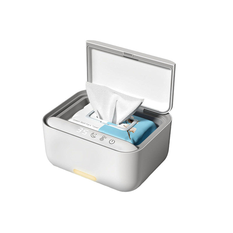 Baby Wipe Warmer With 3 Level Surround Temperature Control, Large Capacity Diaper Water Wipes Warmer with light for Wipe, Towel, Wet Tissue Wipe Dispenser Holder Warmer Keep Moist for Babies