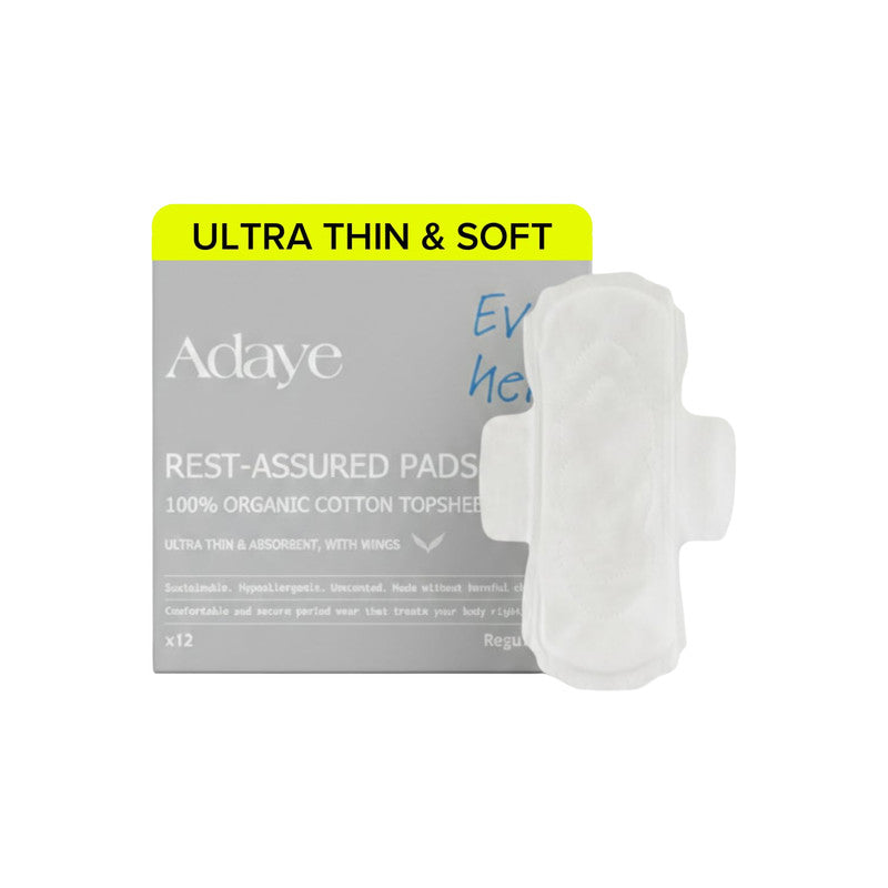 Adaye Organic Cotton Pads with Wings Regular Pack of 12