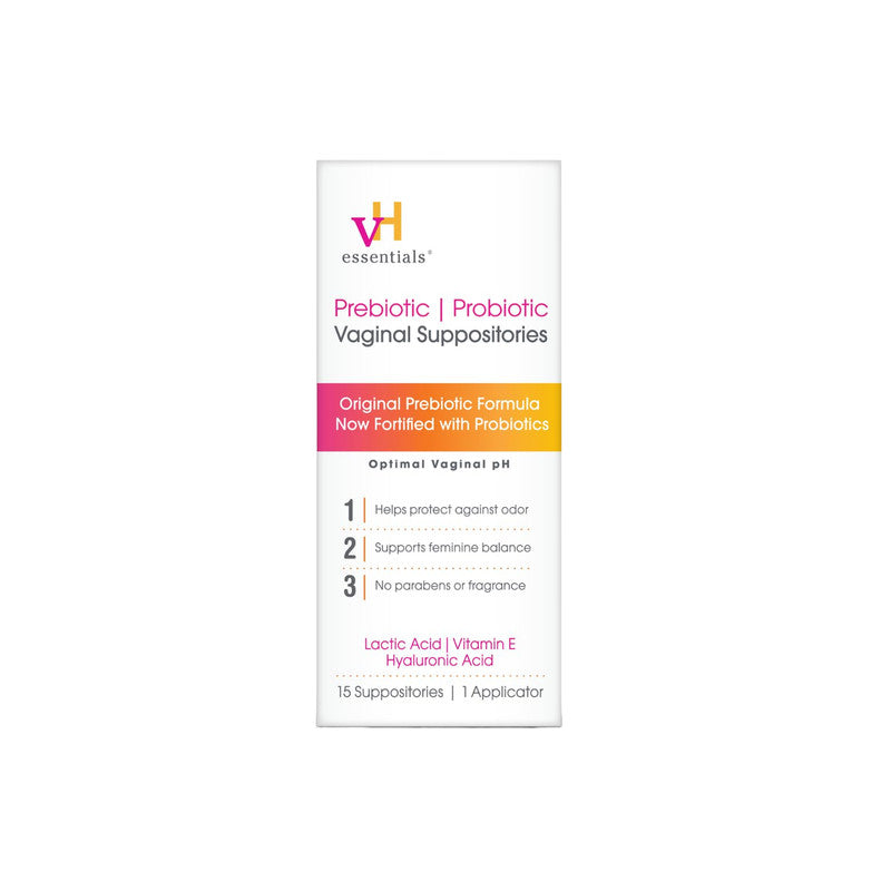vH essentials Prebiotic Vaginal Suppositories for Feminine pH Balance