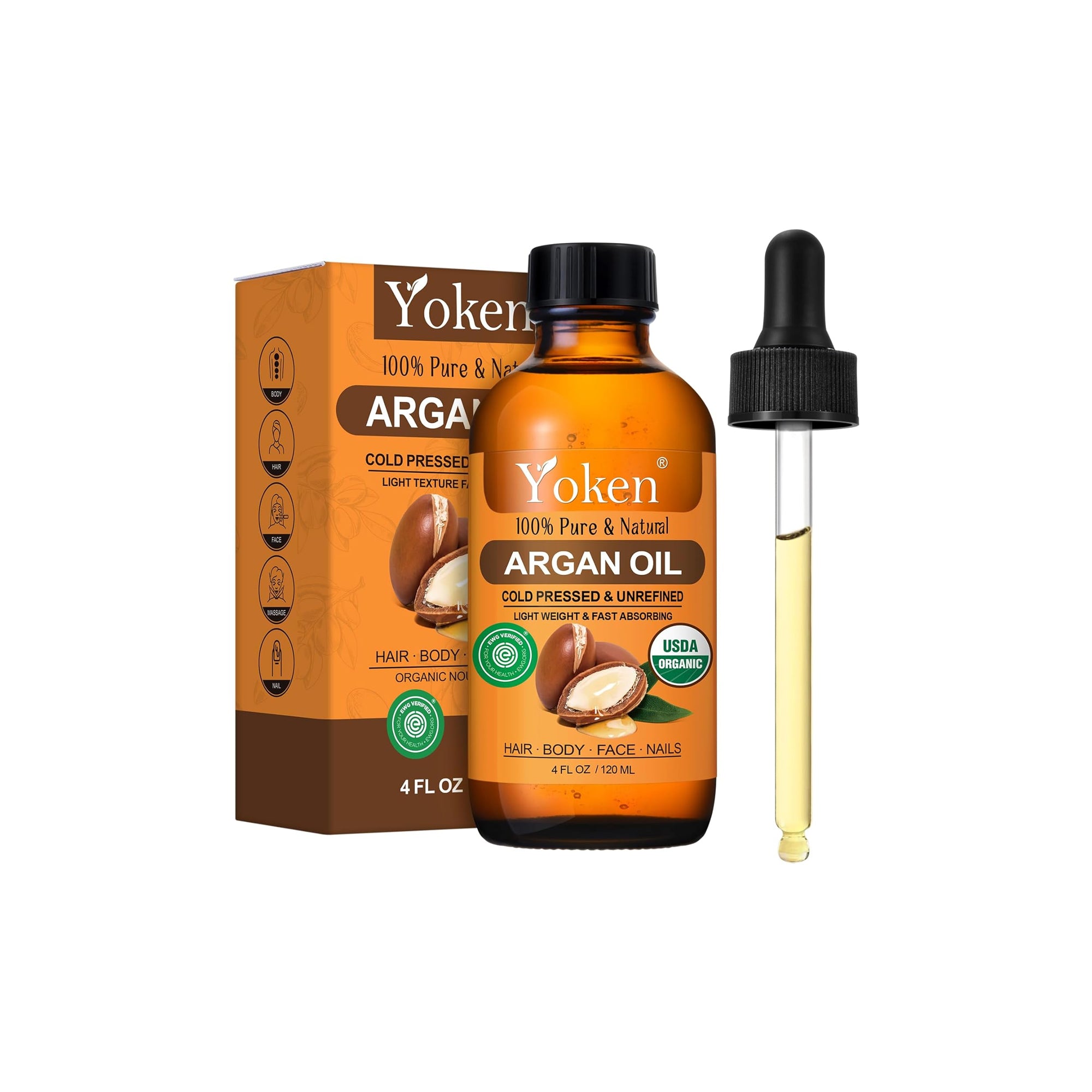 Organic Argan Oil for Hair ƒ?? USDA Pure Cold-Pressed Morocco Oil, 4 oz