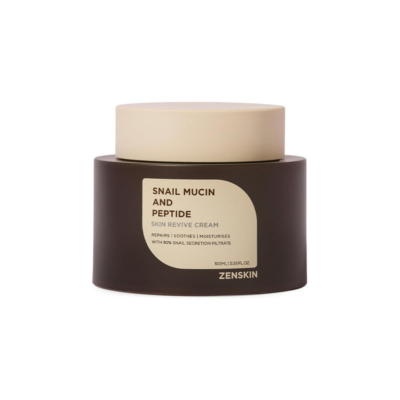 Snail Mucin and Peptide Skin Revive Cream | Deep Hydration, Anti-Aging Firming Moisturizer with 90% Snail Mucin & 5 Peptides for Smooth, Youthful, Radiant Skin, 100ml