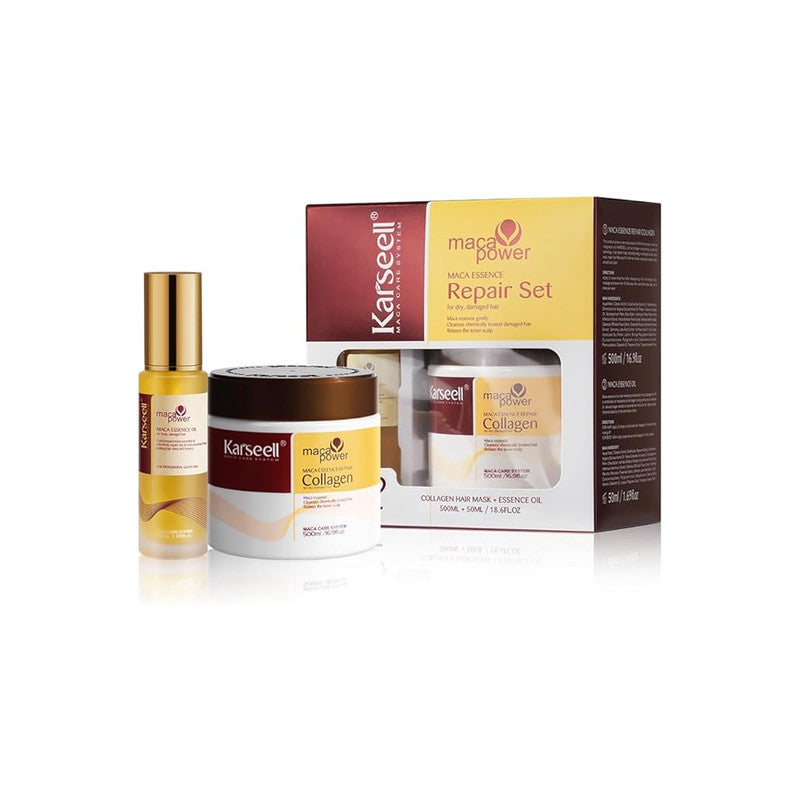 Karseell Collagen Hair Treatment Set ƒ?? Deep Repair Hair Mask & Argan Oil for Damaged Hair