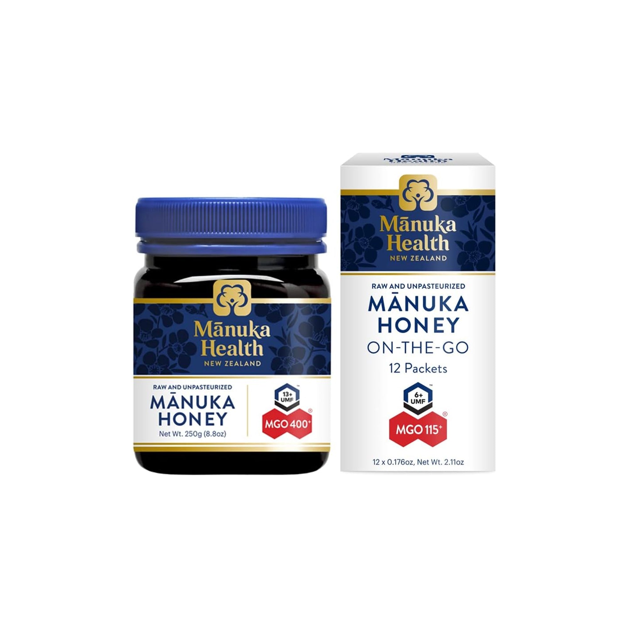 Manuka Health Bundle UMF 13+ Honey Jar + UMF 6+ Travel Packets ƒ?? New Zealand Manuka