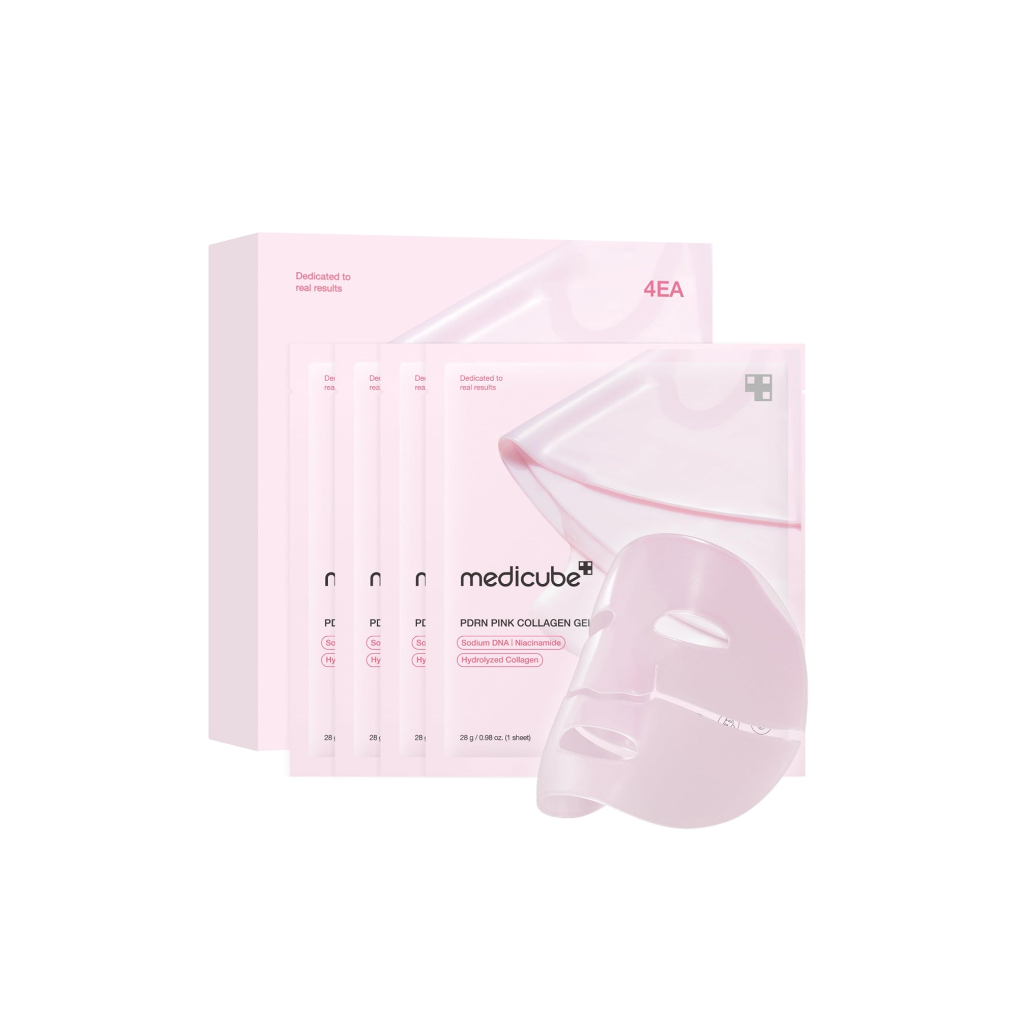 Medicube Salmon DNA PDRN Pink Collagen Jelly Gel Mask Overnight for Glass Glow Skin Pack of 4