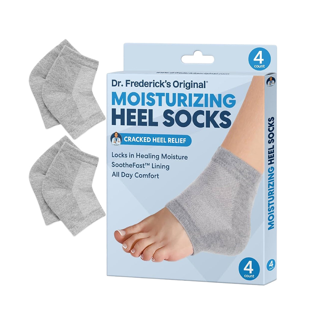 Dr. Frederick's Original Moisturizing Heel Socks – Cracked Heel Treatment (2 Pairs)