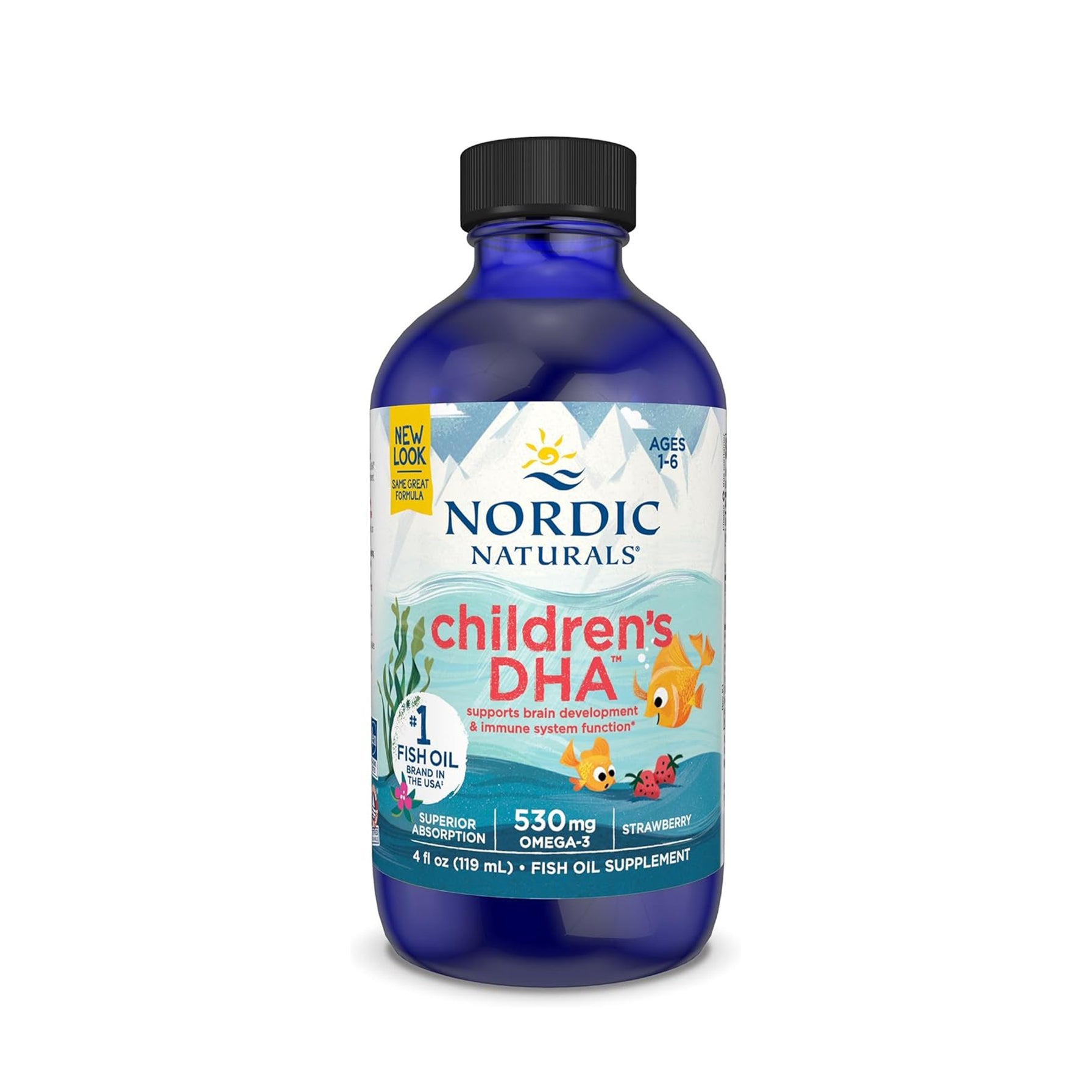 Nordic Naturals Children’s DHA – Omega-3 Fish Oil for Kids Brain & Immune Support | Strawberry Flavor | 4 fl oz (119 mL)