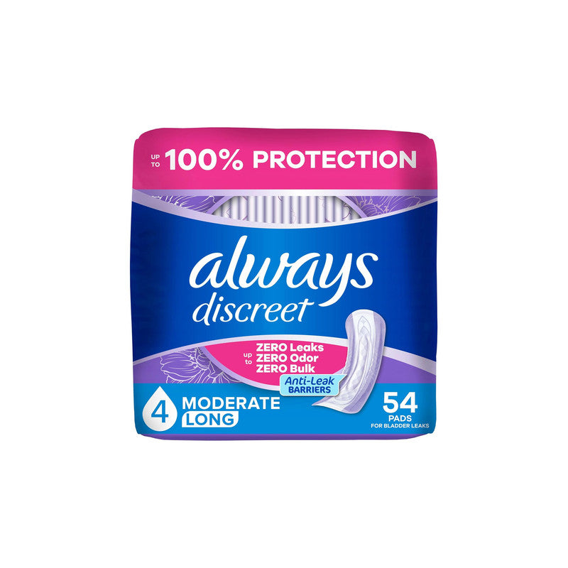 Always Discreet Women?s Incontinence Pads 54 Count