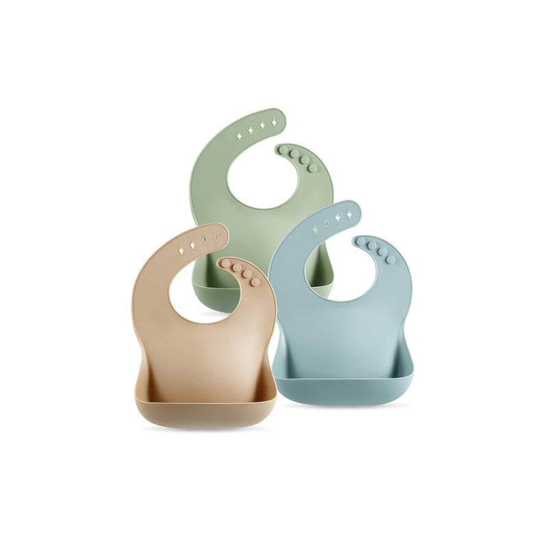 PandaEar Silicone Baby Bibs Set of 3 Waterproof Bibs