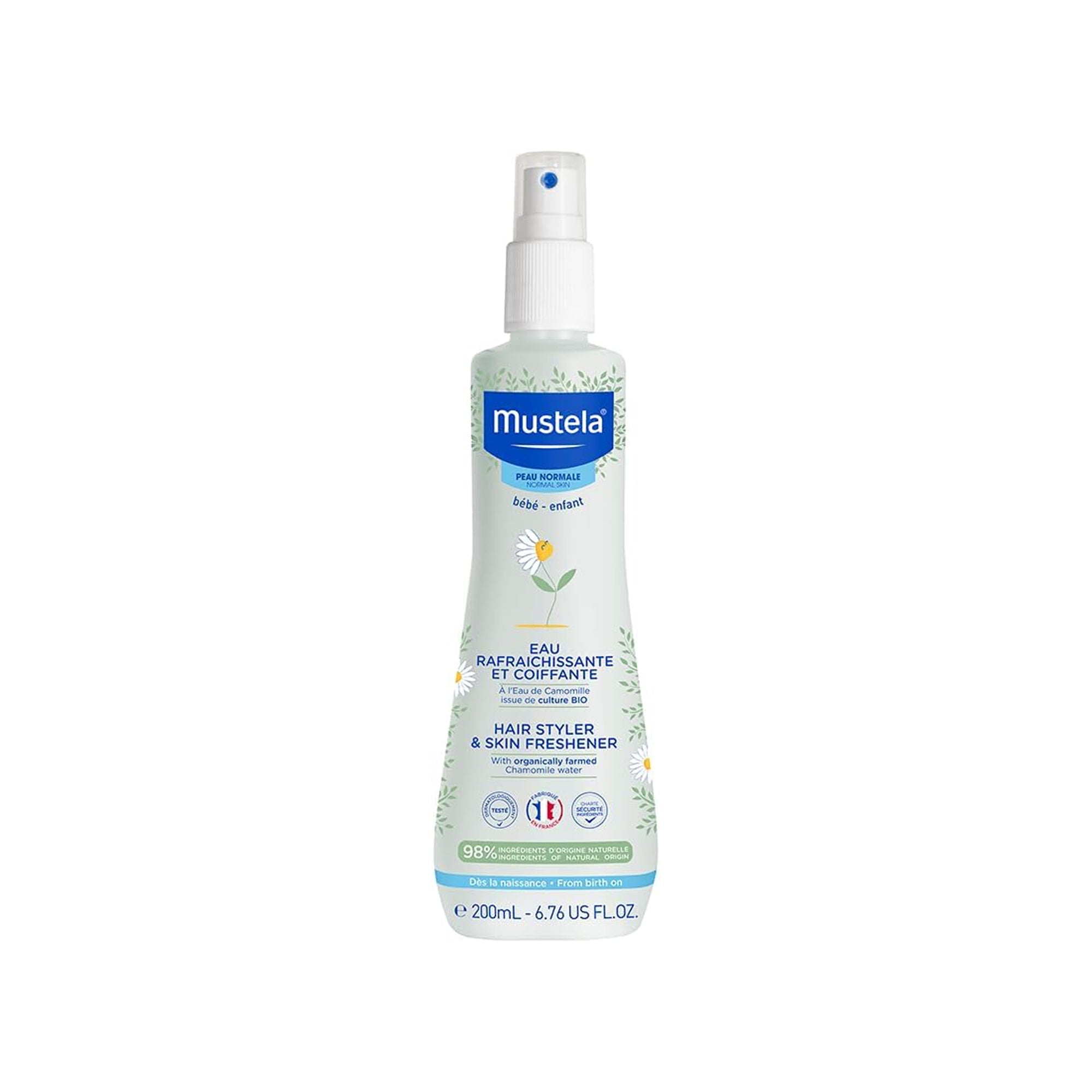 Mustela Baby Hair Styler & Skin Freshener - with Natural Avocado & Chamomile Water - Vegan & Hypoallergenic - 200m