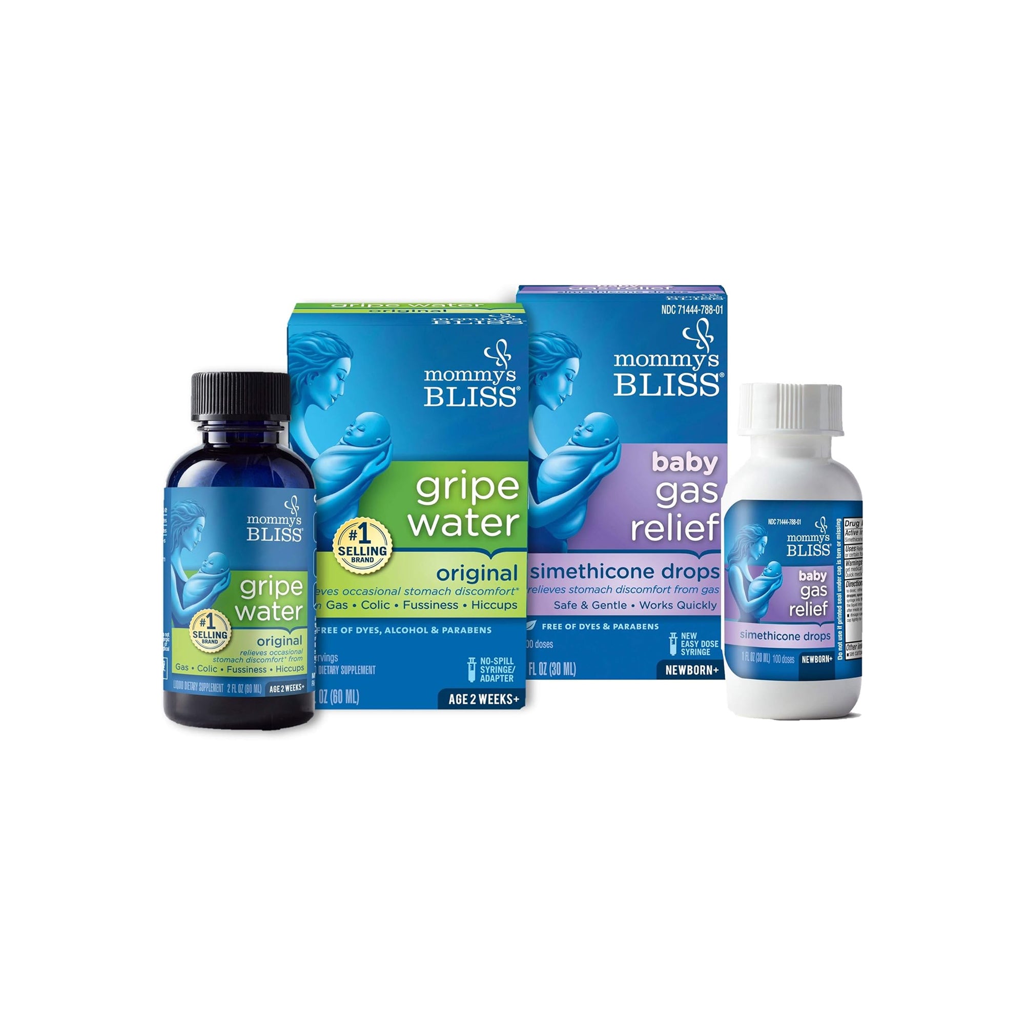 Mommyƒ??s Bliss Gripe Water & Gas Relief Drops Combo Pack ƒ?? 3 oz, Colic & Gas Relief