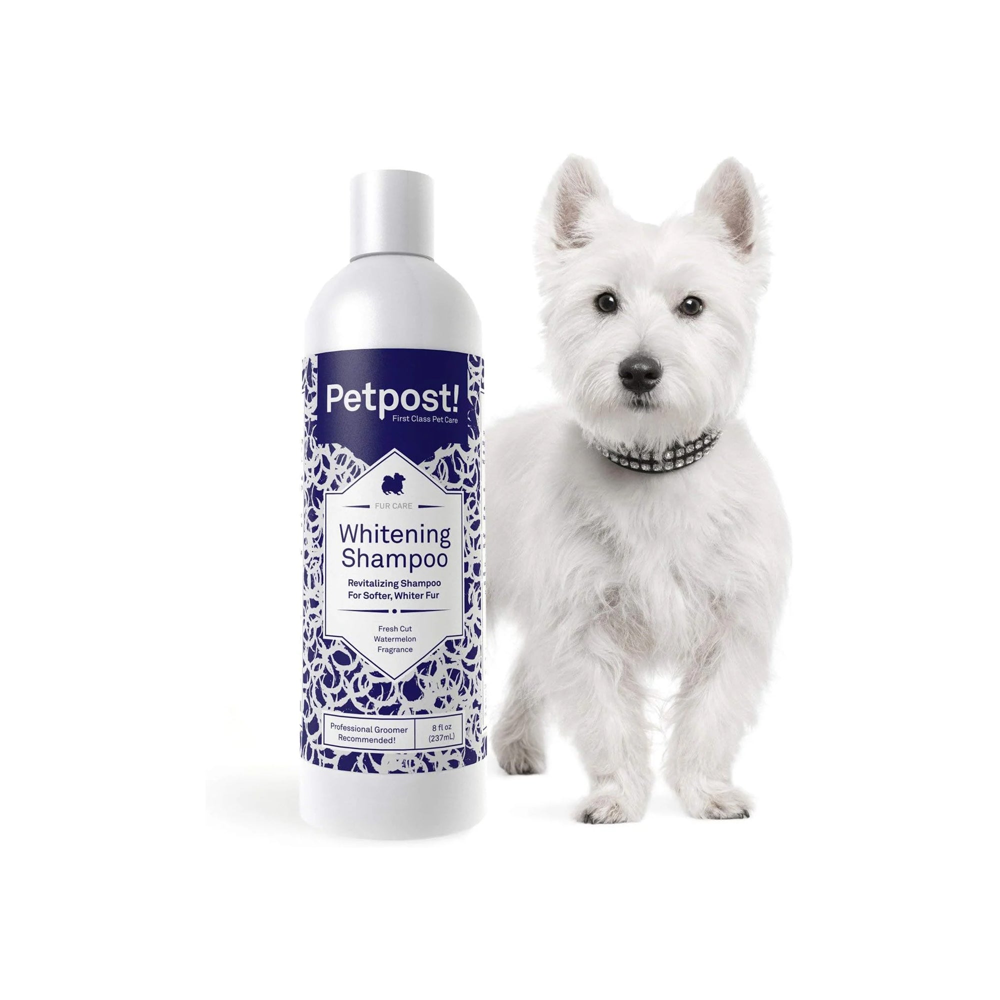 Petpost | Dog Whitening Shampoo - Best Lightening Treatment for Dogs with White Fur - Soothing Watermelon Scent - Maltese, Shih Tzu, Bichon