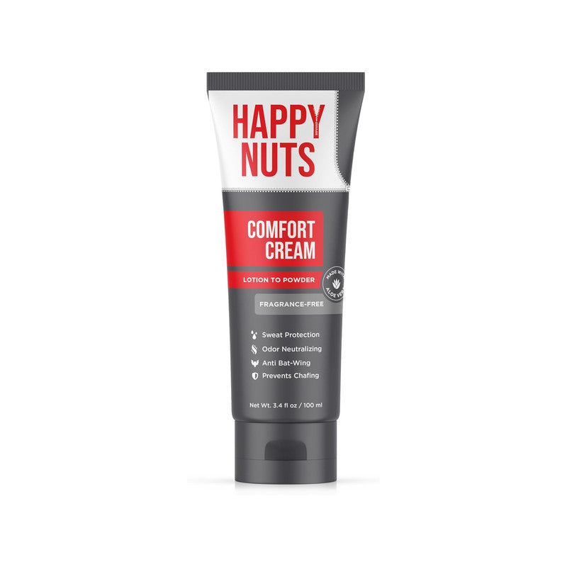 HAPPY NUTS Comfort Cream Deodorant ƒ?? Anti-Chafing & Odor Control for Men (Unscented)