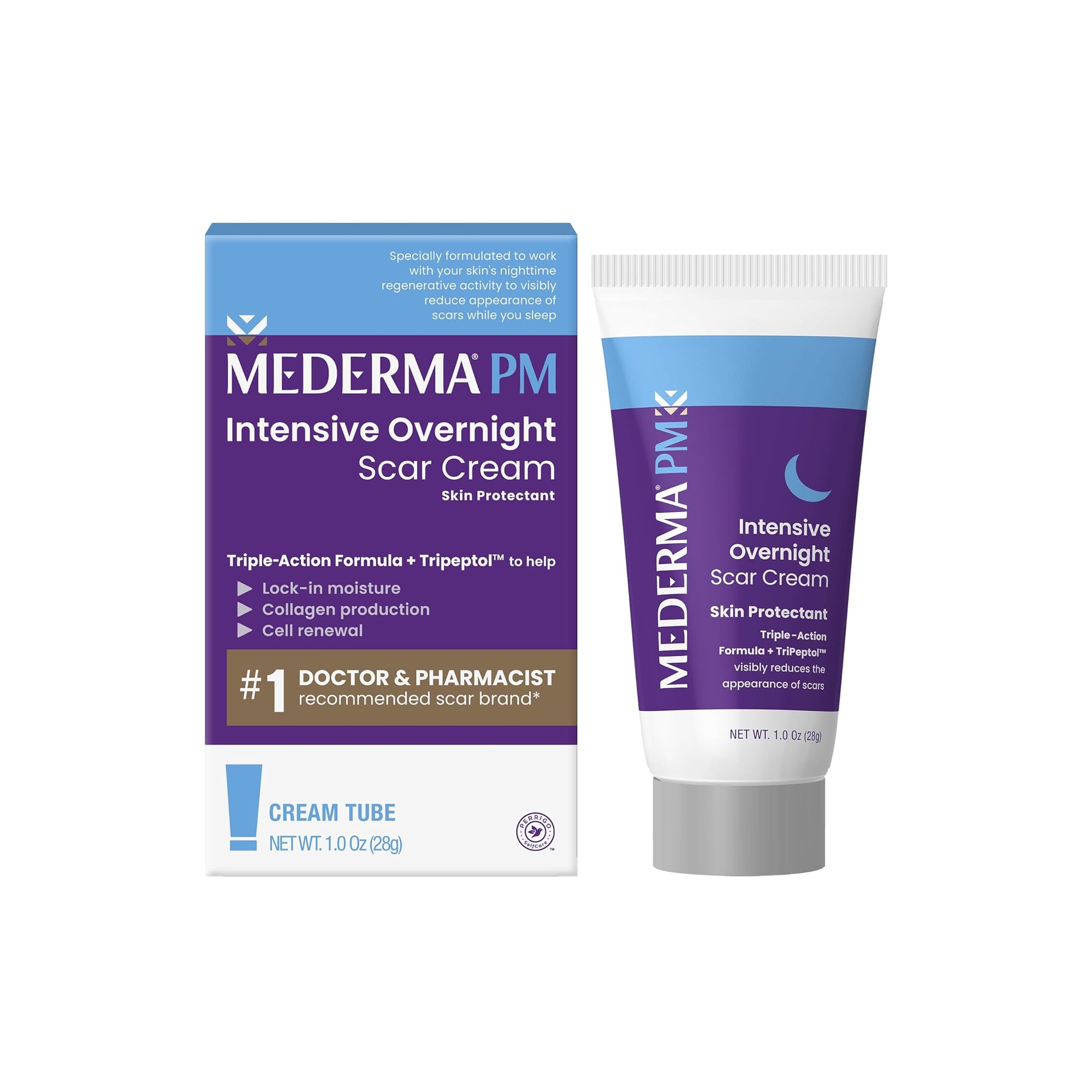 Mederma PM Intensive Overnight Scar Cream Night Repair Treatment for Scars, 28g