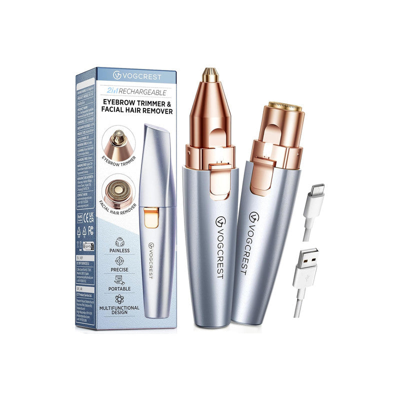VG VOGCREST 2 in 1 Rechargeable Eyebrow and Facial Trimmer