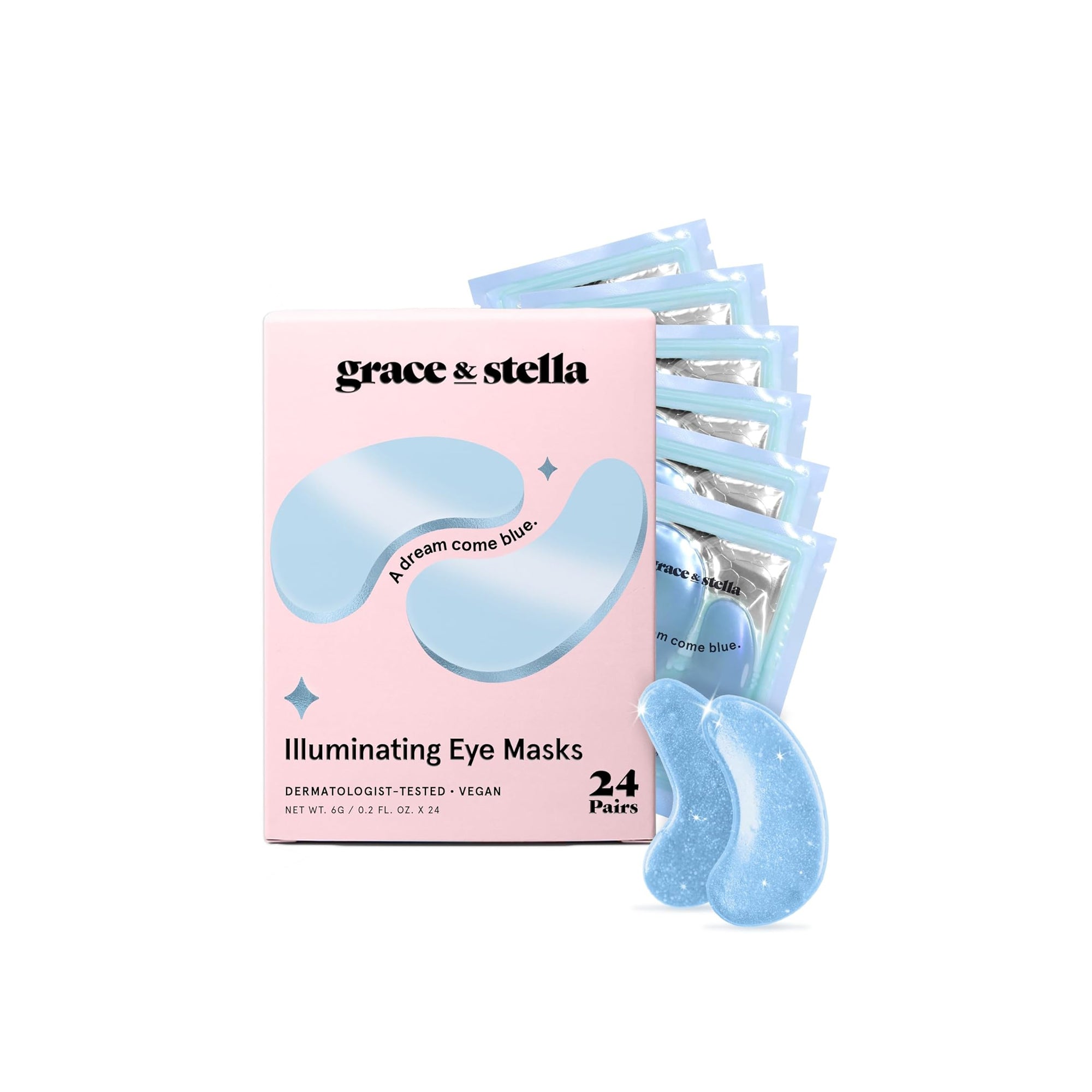 grace & stella Under Eye Mask Dark Circles, Puffiness & Wrinkle Gel Eye Patches