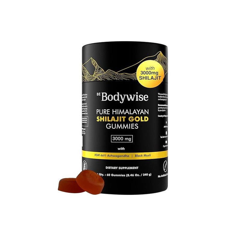 Be Bodywise Himalayan Shilajit Gummies Gold – Energy & Vitality Support (60 Gummies)