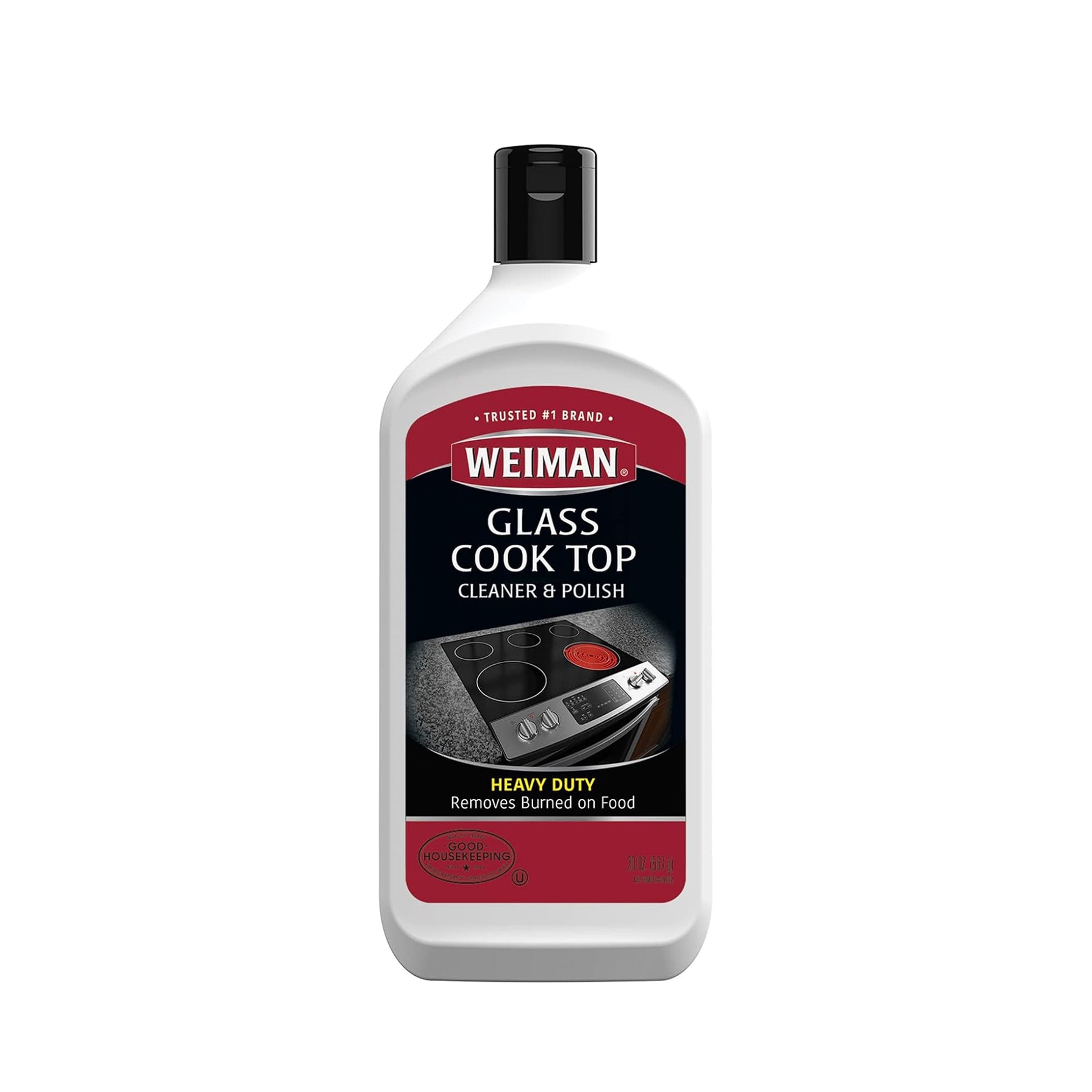 Weiman Glass Cooktop Cleaner & Polish – Non-Abrasive Heavy-Duty Formula for Glass & Ceramic Stoves | 20 oz
