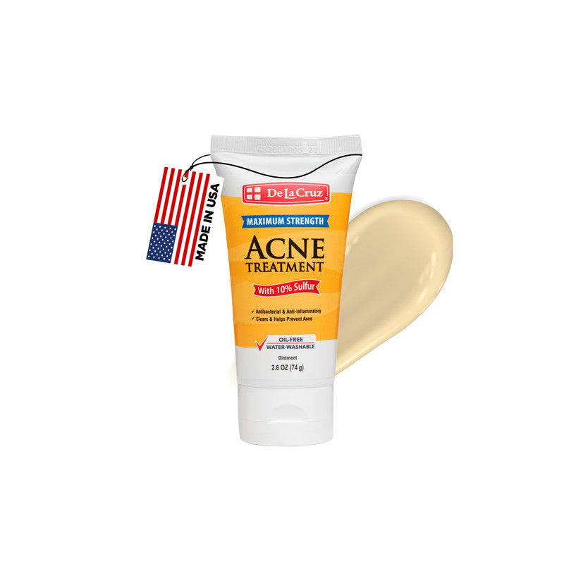 De La Cruz 10% Sulfur Ointment Acne Treatment 2.6 oz