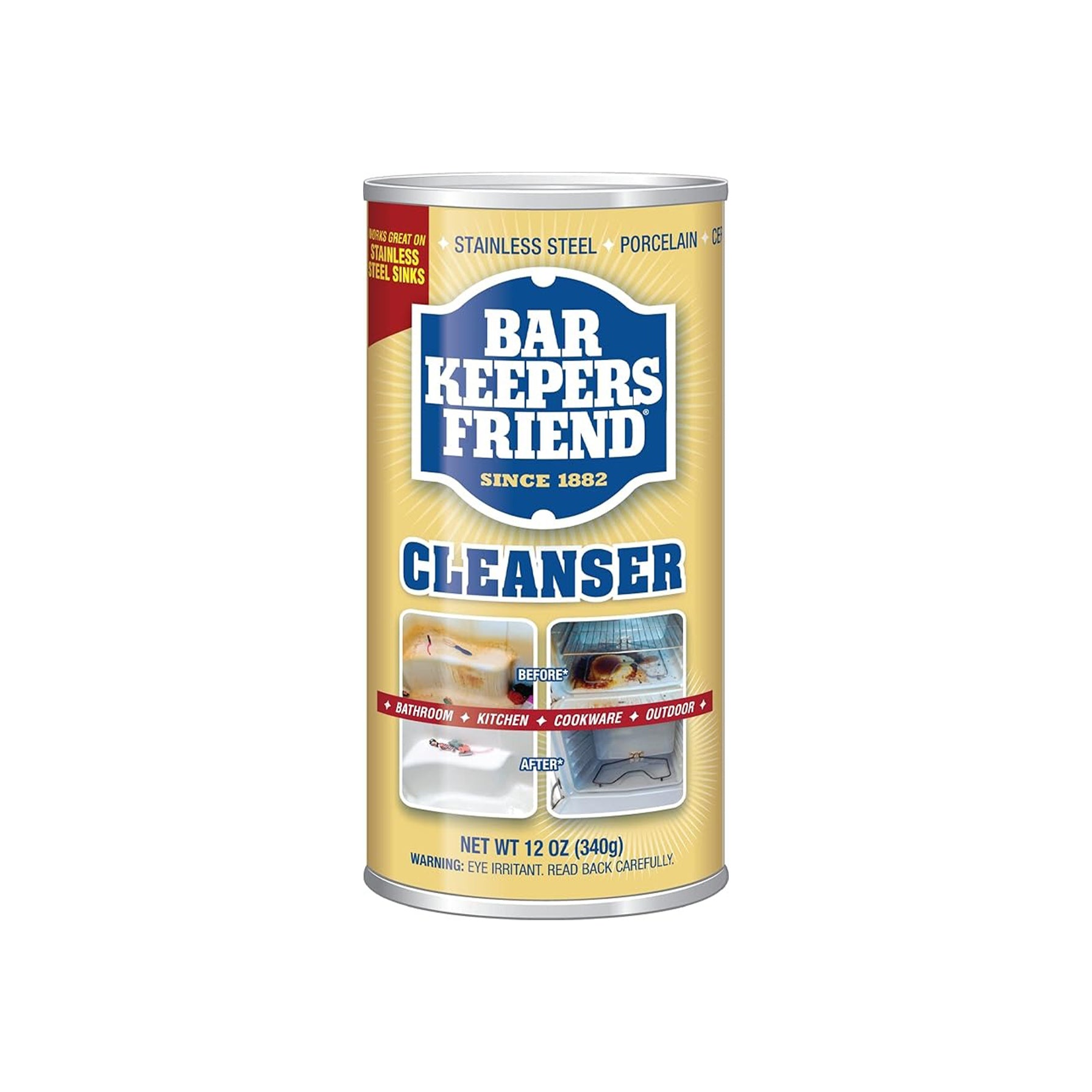 Bar Keepers Friend Powdered Cleanser – Multi-Surface Cleaner for Kitchen, Bathroom & Cookware | 12 oz