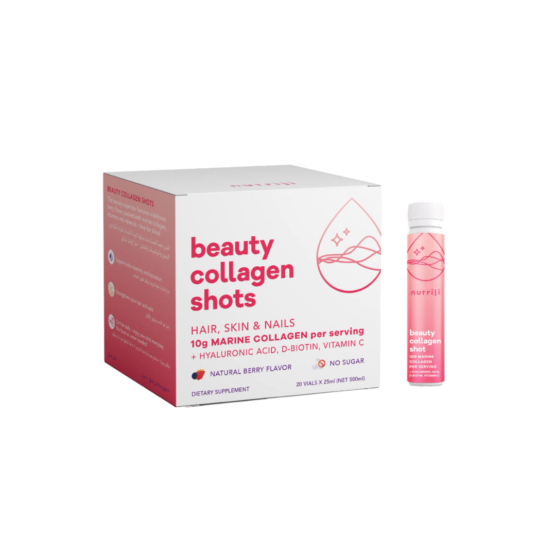 Nutrili Marine Collagen Shots (20) | Hair, Skin & Nails | 10g Marine Collagen, Hyaluronic Acid, Biotin & Vitamin C