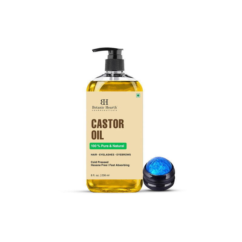 Botanic Hearth Castor Oil with Massage Roller Ball 8 fl oz