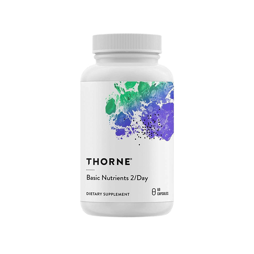 THORNE Basic Nutrients 2/Day - Comprehensive Daily Multivitamin with Optimal Bioavailability - Vitamin and Mineral Formula - Gluten-Free, Dairy-Free, Soy-Free - 60 Capsules - 30 Servings