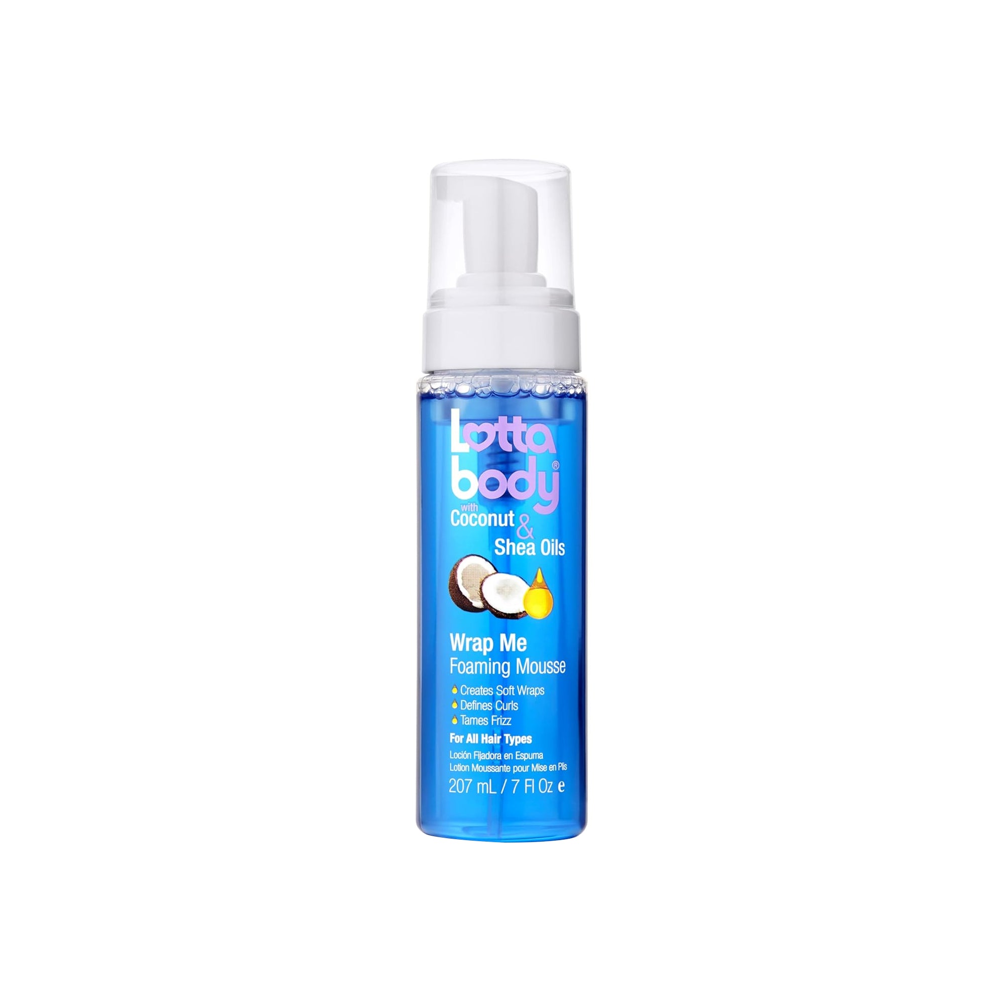 Lottabody Coconut Oil & Shea Curl Mousse ƒ?? Anti-Frizz Foam for Defined Curls, 7 oz