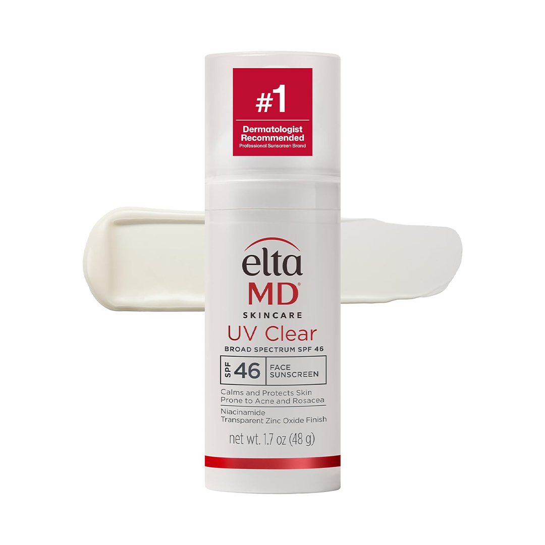 EltaMD UV Clear Facial Sunscreen Broad Spectrum SPF 46 for Acne, Rosacea & Hyperpigmentation-Prone Skin | 48 g (1.7 oz)