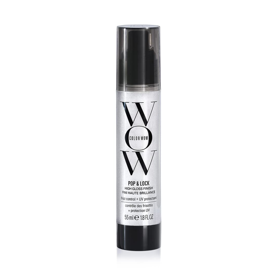 Color Wow Pop + Lock Frizz Control + Glossing Serum – سيروم مضاد للتجعد مع حماية من الحرارة؛ يغلق الأطراف المتقصفة؛ يرطب؛ ينعم ويلمع الشعر الباهت،...