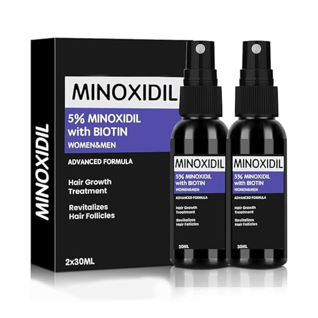 5% Minoxidil Hair Growth Spray for Men and Women 2 x 30ml Hair and Beard Regrowth Treatment for Thinning Hair
