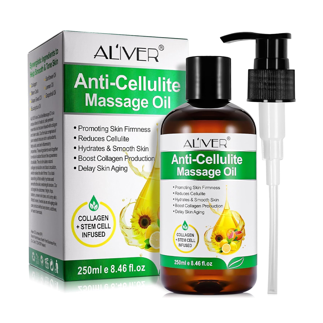 Anti-Cellulite Massage Oil ƒ?? Natural Collagen Body Toning & Skin Tightening Moisturizing Oil | Cellulite Massage Lotion for Smoother Skin