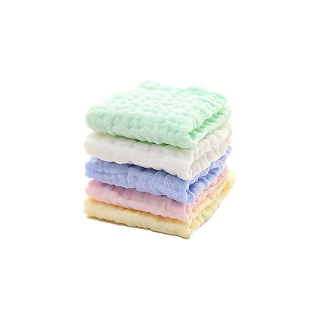 SKY TOUCH 5pcs Muslin Baby Washcloths and Towels, Natural Organic Cotton Baby Washcloths, Soft Newborn Baby Towel and Muslin Washcloth for Sensitive Skin,...