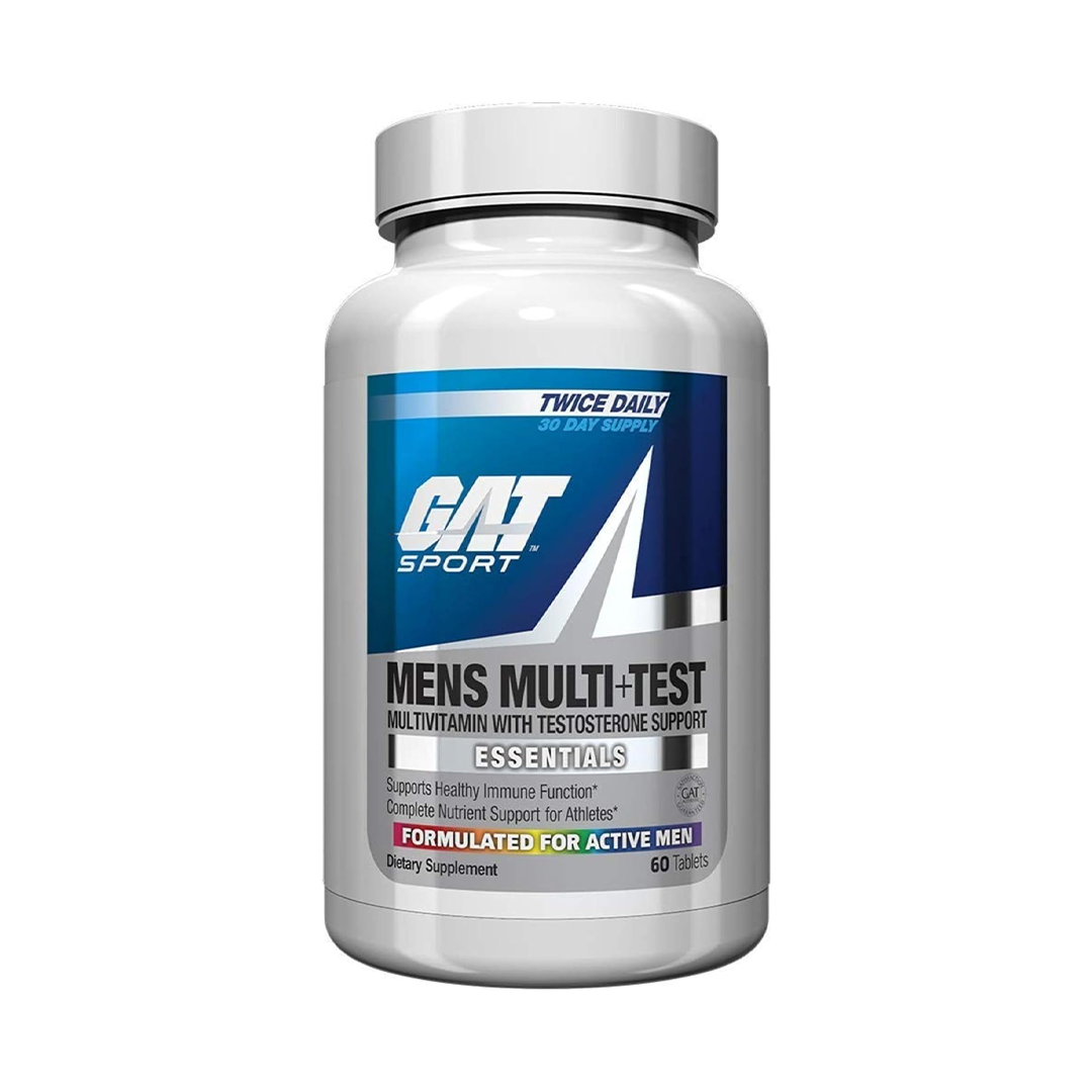 GAT Sport Men's Premium Multivitamin and Complete Testosterone Boosting Support (60 Tablets/30 Servings)