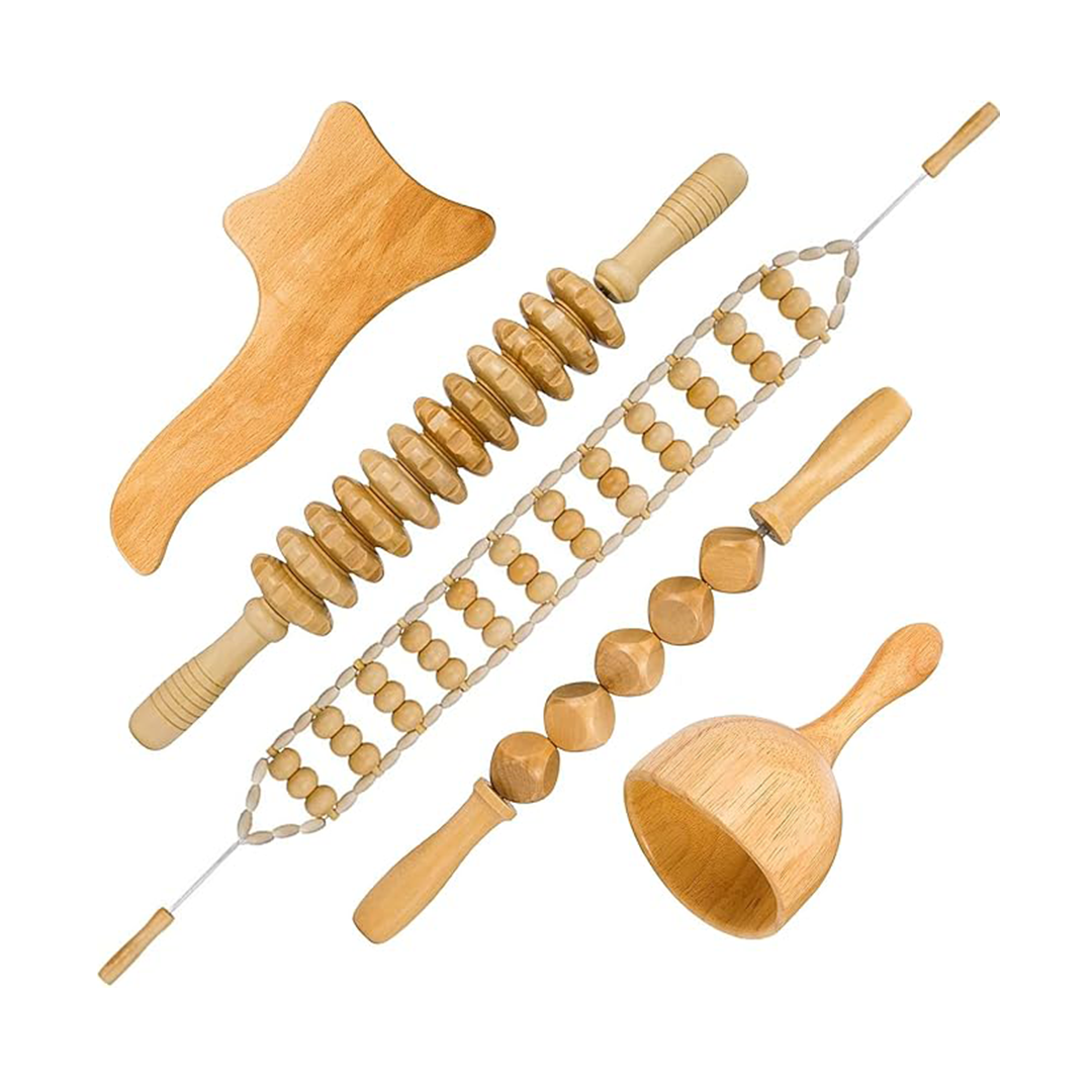 6-in-1 Wooden Body Sculpting & Lymphatic Drainage Massage Tool Set