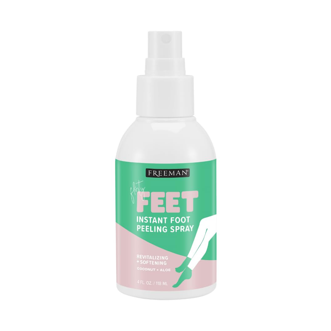 Freeman Flirty Feet Coconut & Aloe Foot Peeling Spray 118ml Exfoliating Foot Mask for Dead Skin Removal and Soft Smooth Feet