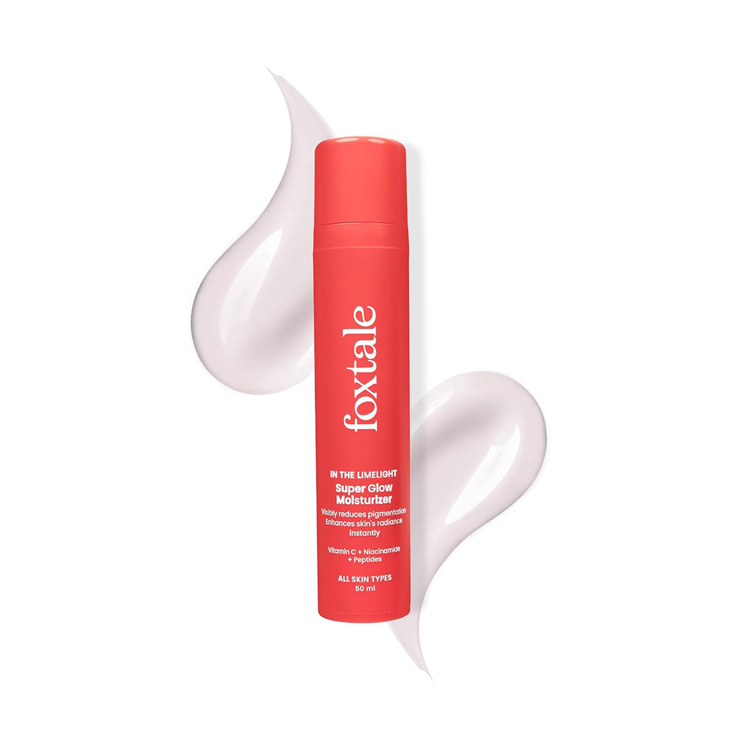 Foxtale Vitamin C Super Glow Moisturizer 50ml with Niacinamide & Peptides for Radiant Skin and Pigmentation Care