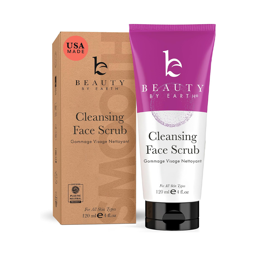 Gentle Exfoliating Face Scrub & Face Wash Natural & Organic Cleansing Exfoliator