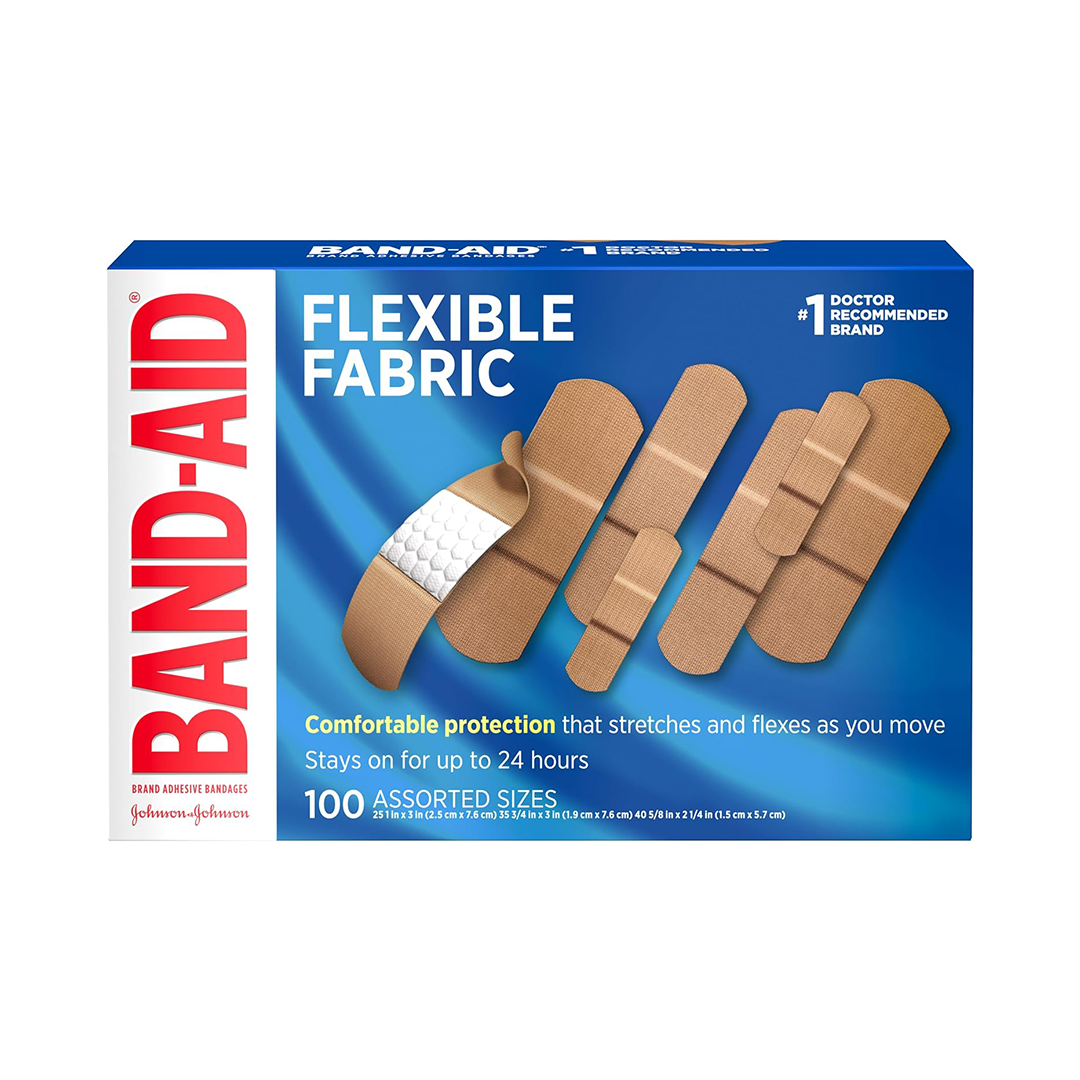Band-Aid Brand Flexible Fabric Adhesive Bandages ƒ?? Assorted Sizes 100 Count