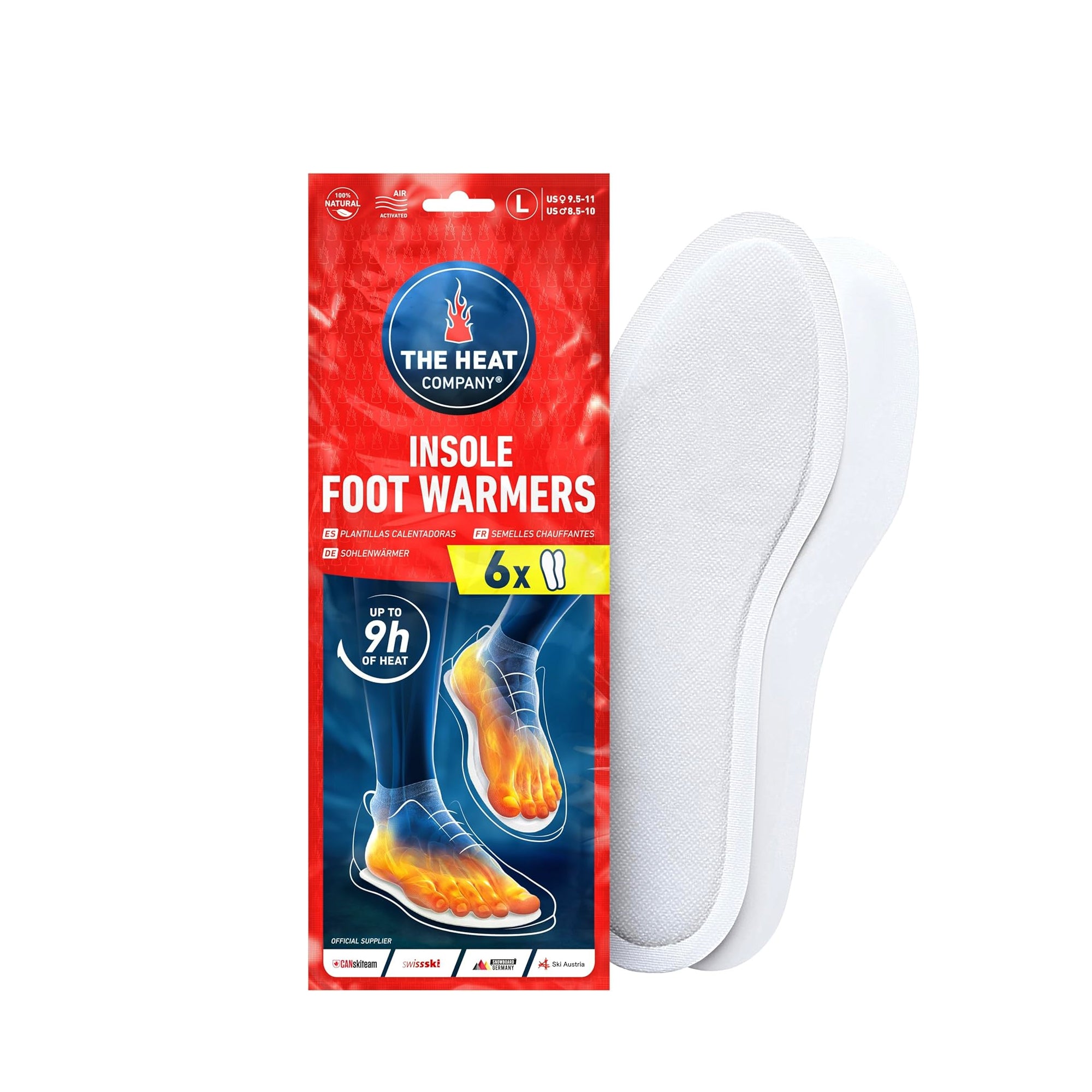 THE HEAT COMPANY Insole Foot Warmers – Air Activated Toe Warmers (Up to 9 Hours Heat)