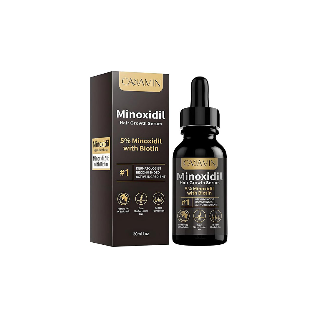5% Minoxidil Hair Growth Serum for Men and Women, Hair Regrowth Treatment for Stronger, Thicker, and Longer Hair, Facial Hair Grooming and Thickening Solution