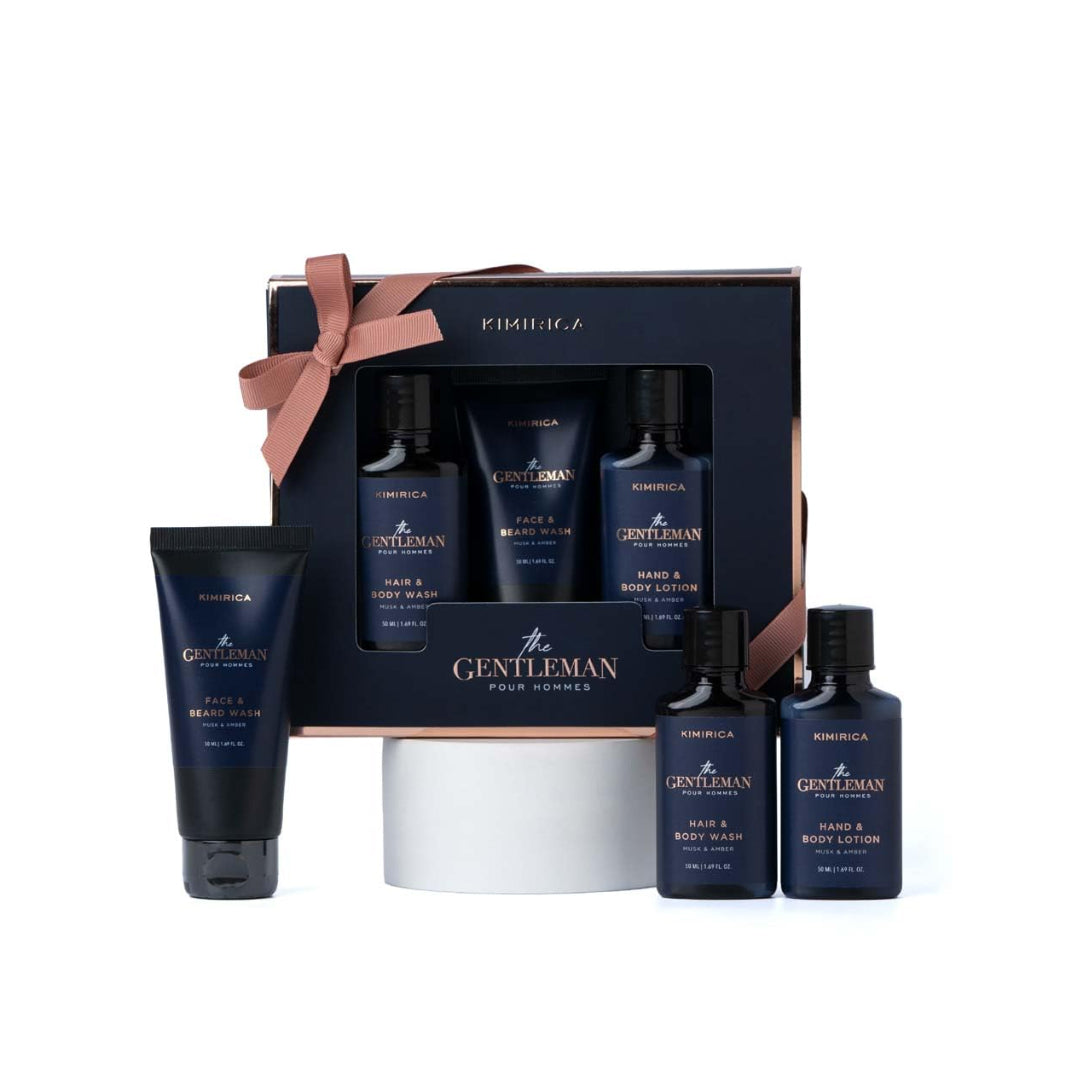 Kimirica Gift For Men Gentlemen Bath Care Trio Gift Set For Men's |Premium Bath & Body Gift Set For Husband & Boyfriend, Gift Kit for Brother Son Set of 3
