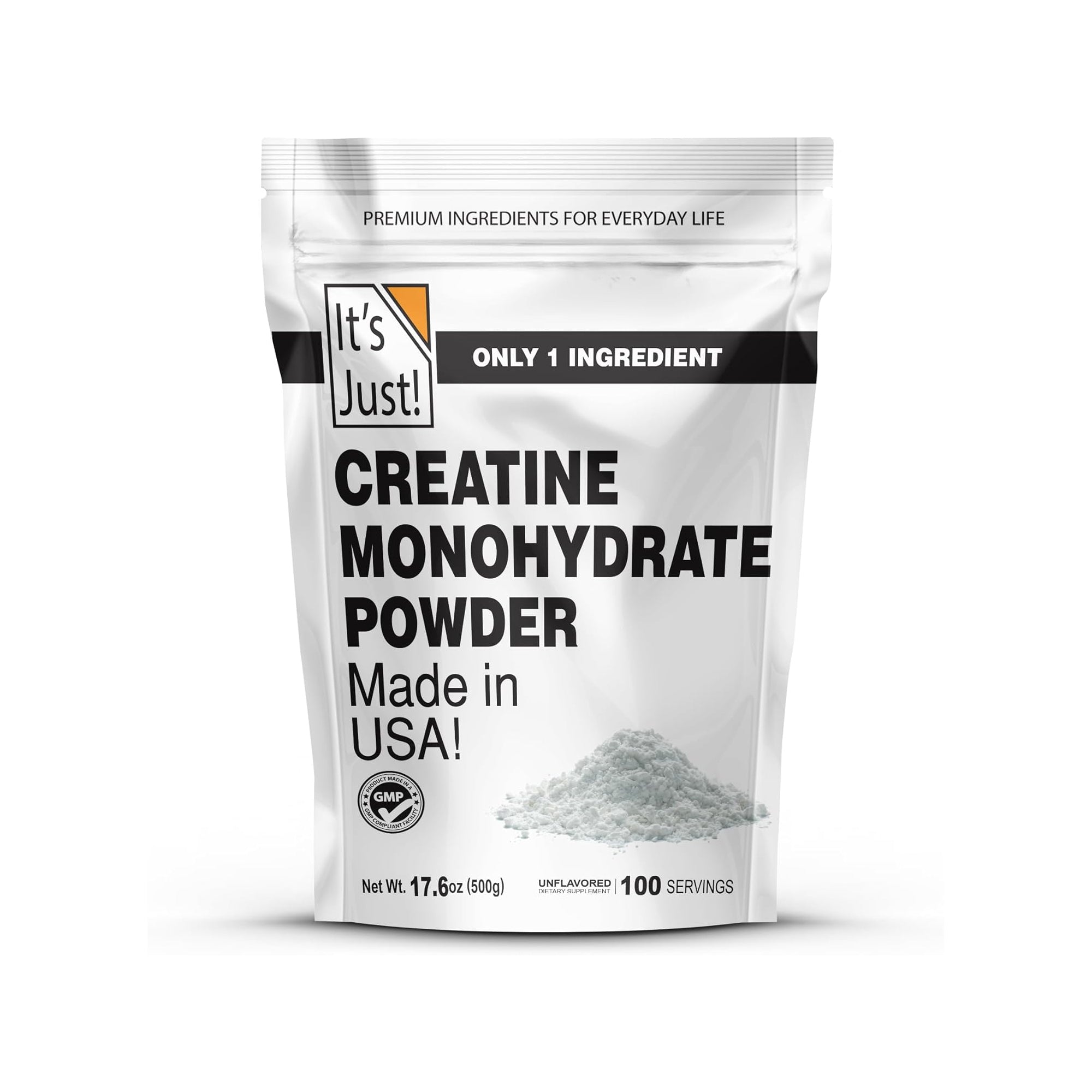 Itƒ??s Just! Creatine Monohydrate Powder ƒ?? Pure 5g Serving, No Fillers, Lab Tested